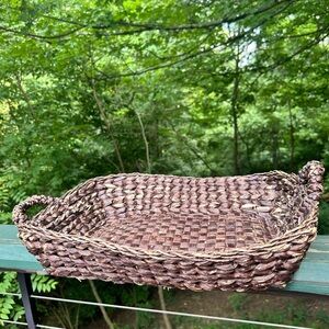 Woven Brown Basket Tray